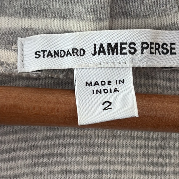 Standard James Perse Women’s Gray Hoodie Scoop Neck Kangaroo Pocket Size 2/M - Picture 3 of 8